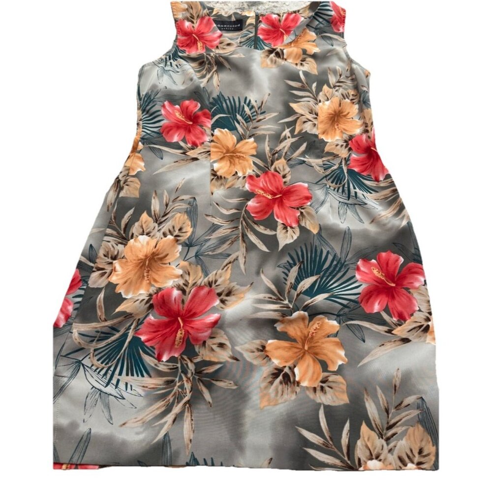 VTG Connected Petites Hawaiian Sleeveless Dress  Euro  Resort Beach 8p Read Y2K